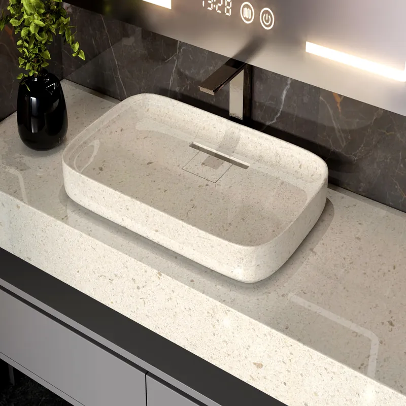 สีครีม หินขัด หินปูนสำหรับงานสถาปัตยกรรม FW-LM-004