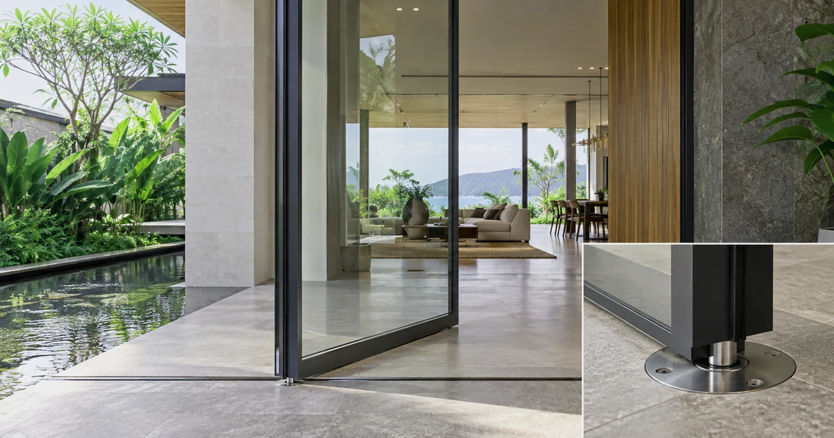 Floor spring (pivot) door: ขั้นตอนติดตั้งและเงื่อนไขหน้างาน | Forge Windows