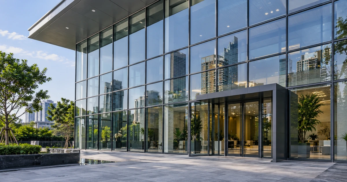 Exposed-frame curtain wall: แนวทางออกแบบ โครงสร้าง และการระบายน้ำ | Forge Windows